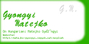 gyongyi matejko business card